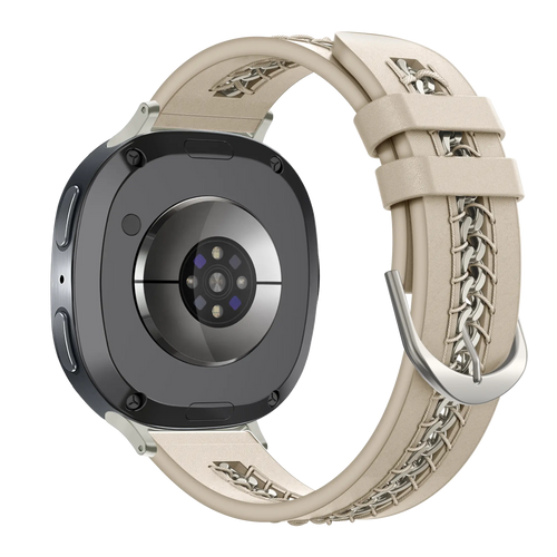 Bandz Bracelet cuir 'Chains' Samsung Galaxy Watch 8 Classic (beige)