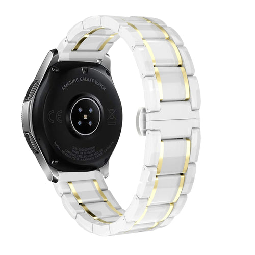 Bracelet acier et ceramique Amazfit Active (blanc/or)