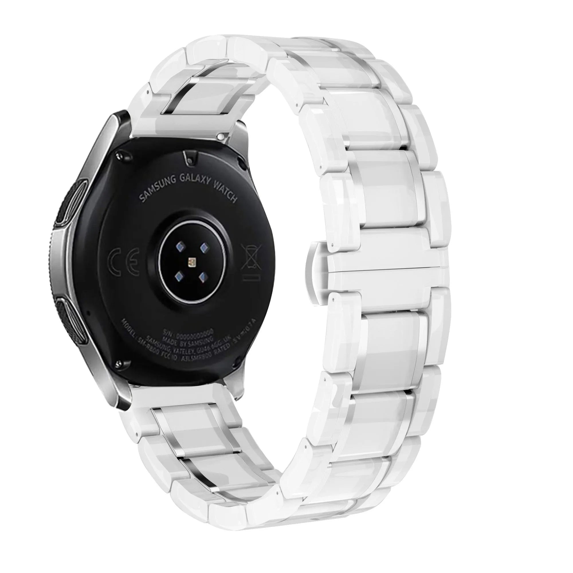 Bracelet acier et ceramique Amazfit Active (blanc/argent)