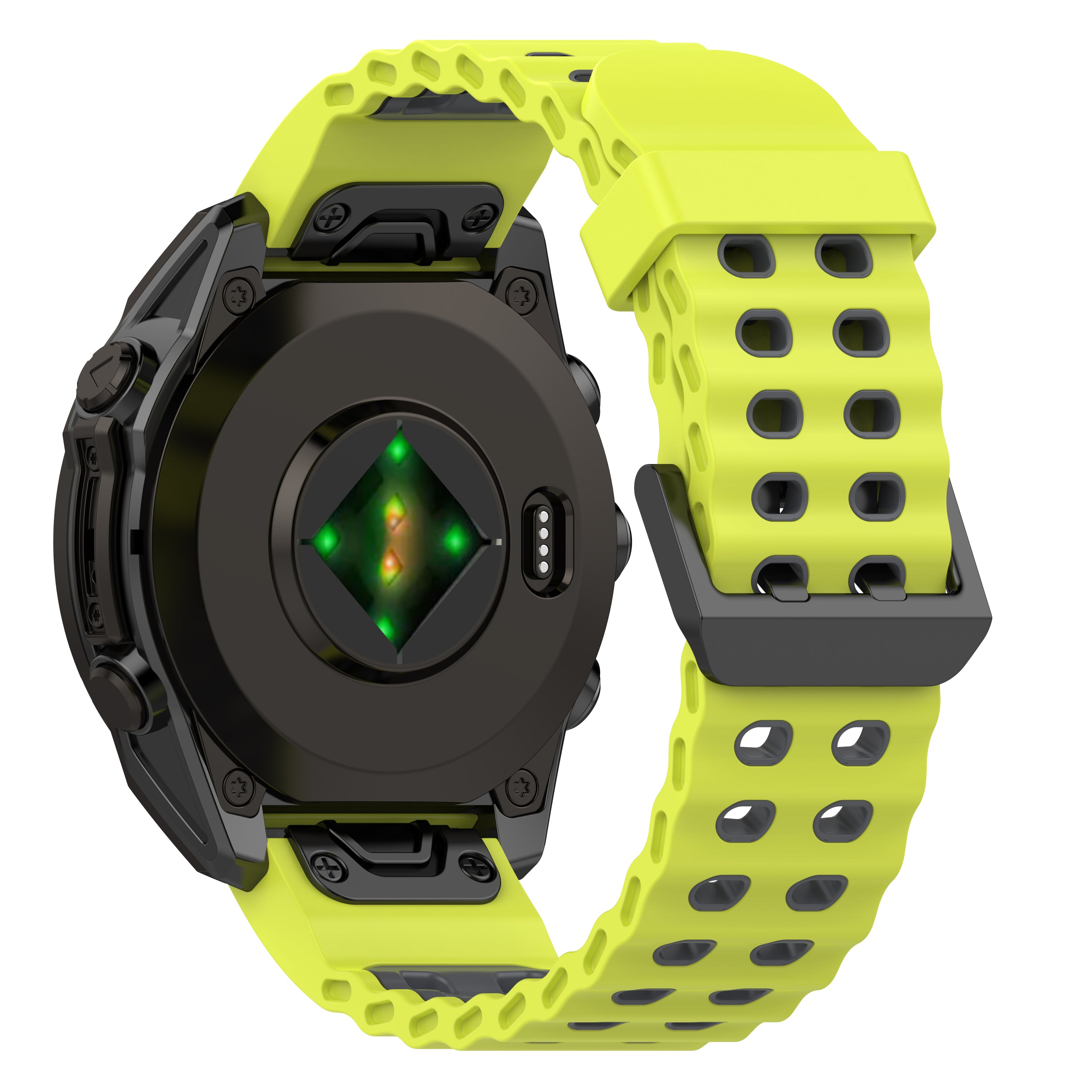 Bracelet sport ondulé Garmin Descent Mk1 (citron vert/gris foncé)