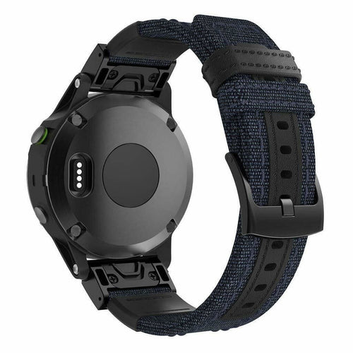 Bracelet nylon hybride Garmin Forerunner 965 (bleu)
