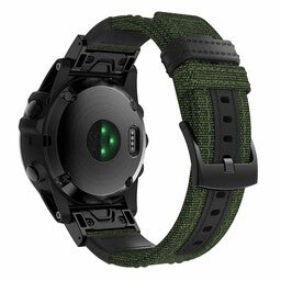 Bracelet nylon hybride Garmin Instinct 3 - 45mm (vert armée)