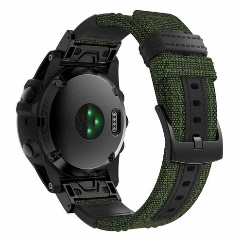 Bracelet nylon hybride Garmin Forerunner 970 (vert militaire)