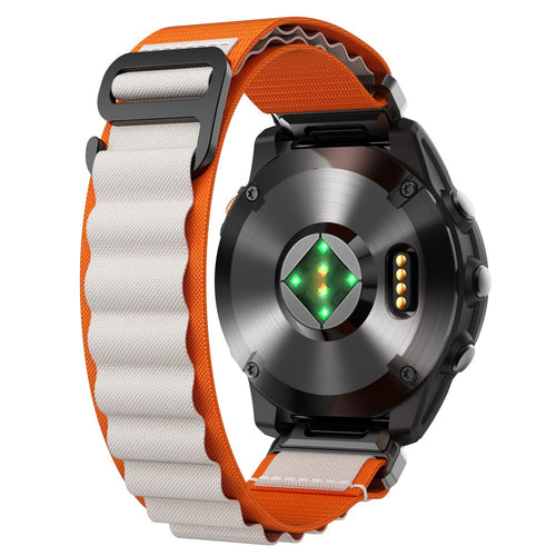 Bracelet Alpine nylon Garmin Approach S70 - 47mm (orange/beige)