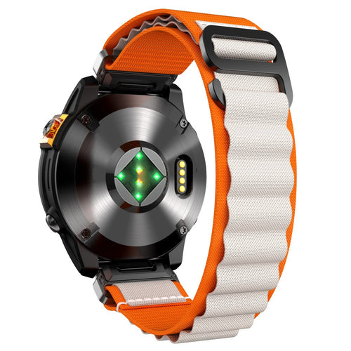 Bracelet Alpine nylon Garmin Fenix 9 - 51mm (orange/beige)