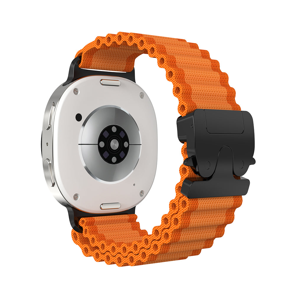 Bracelet nylon Outdoor avec boucle en P Samsung Galaxy Watch 8 - 40mm (orange avec noir)