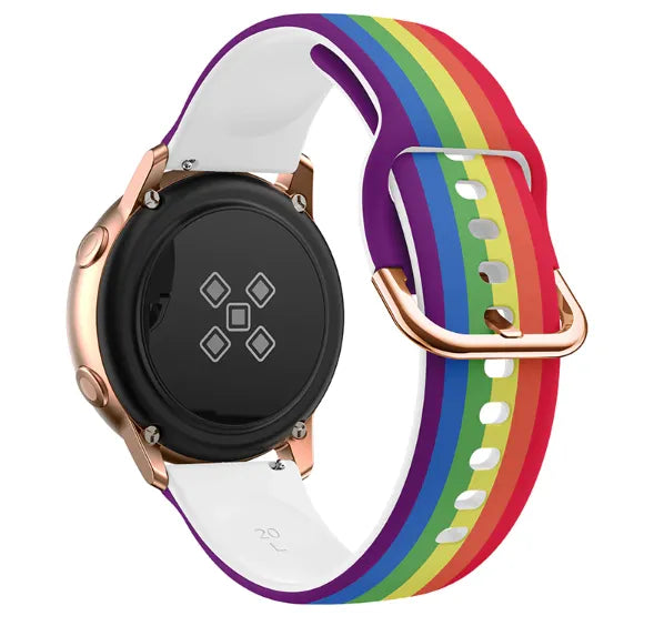 Print Silicone Strap, on a watch, 3/4 rear view