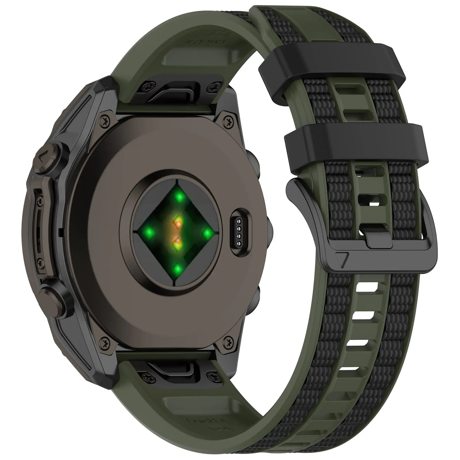 Bracelet sport grain Garmin Fenix E (vert militaire/multicolore)