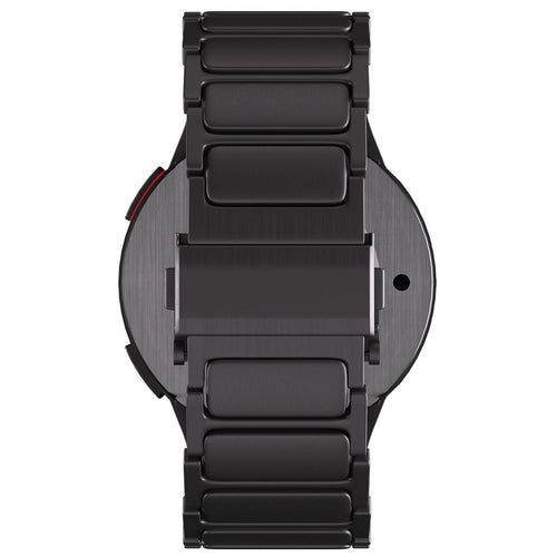 Titanium Strap 'One Push', black, on a watch, 3/4 rear view