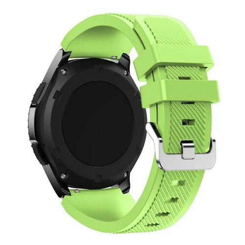 Twill Silicone Strap, light green, on a watch, 3/4 rear view