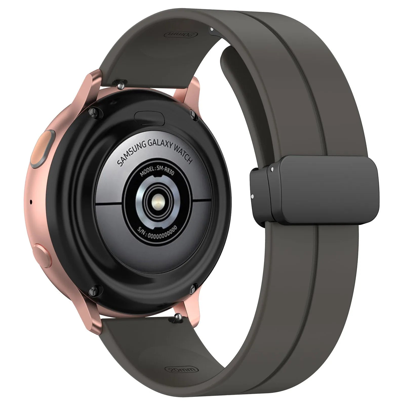 Bracelet silicone avec boucle Amazfit Bip 3 (Pro) (gris foncé)