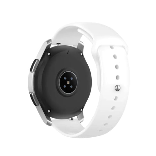 Silicone Glow in the Dark Strap, white, on a watch, 3/4 rear view