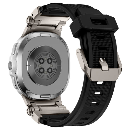Bracelet silicone 'Explorer' Samsung Galaxy Watch 8 Classic (negro avec titane)