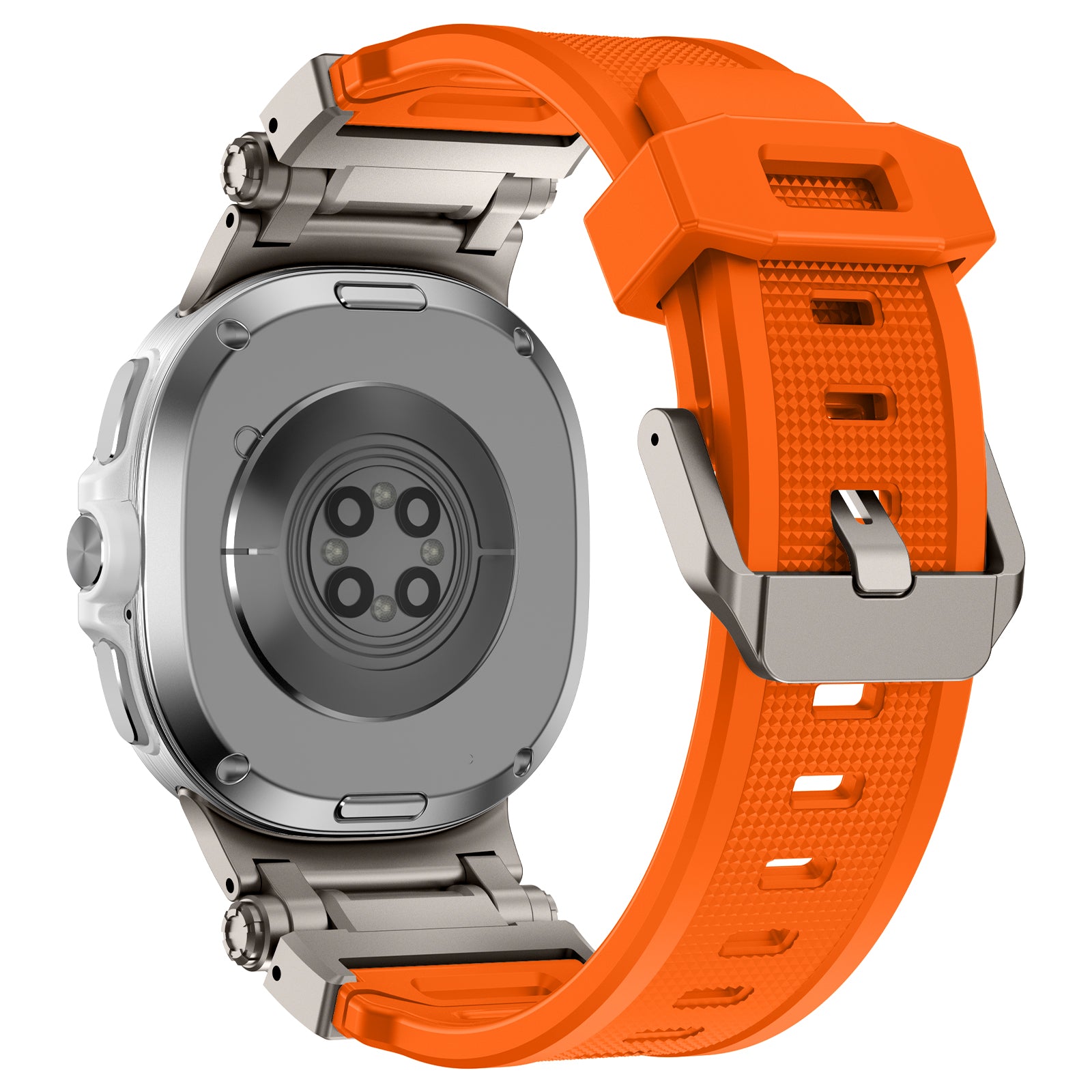 Samsung Galaxy Watch 8 - 40mm 'Explorer' Silicone Strap (Orange with Titanium)