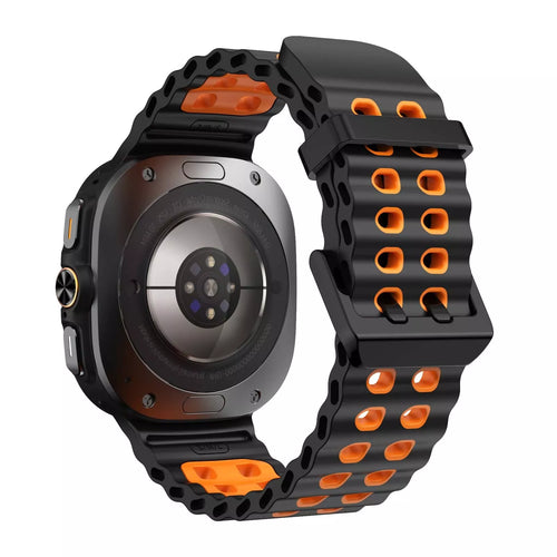 Bracelet silicone Wave Samsung Galaxy Watch Ultra (noir/orange)