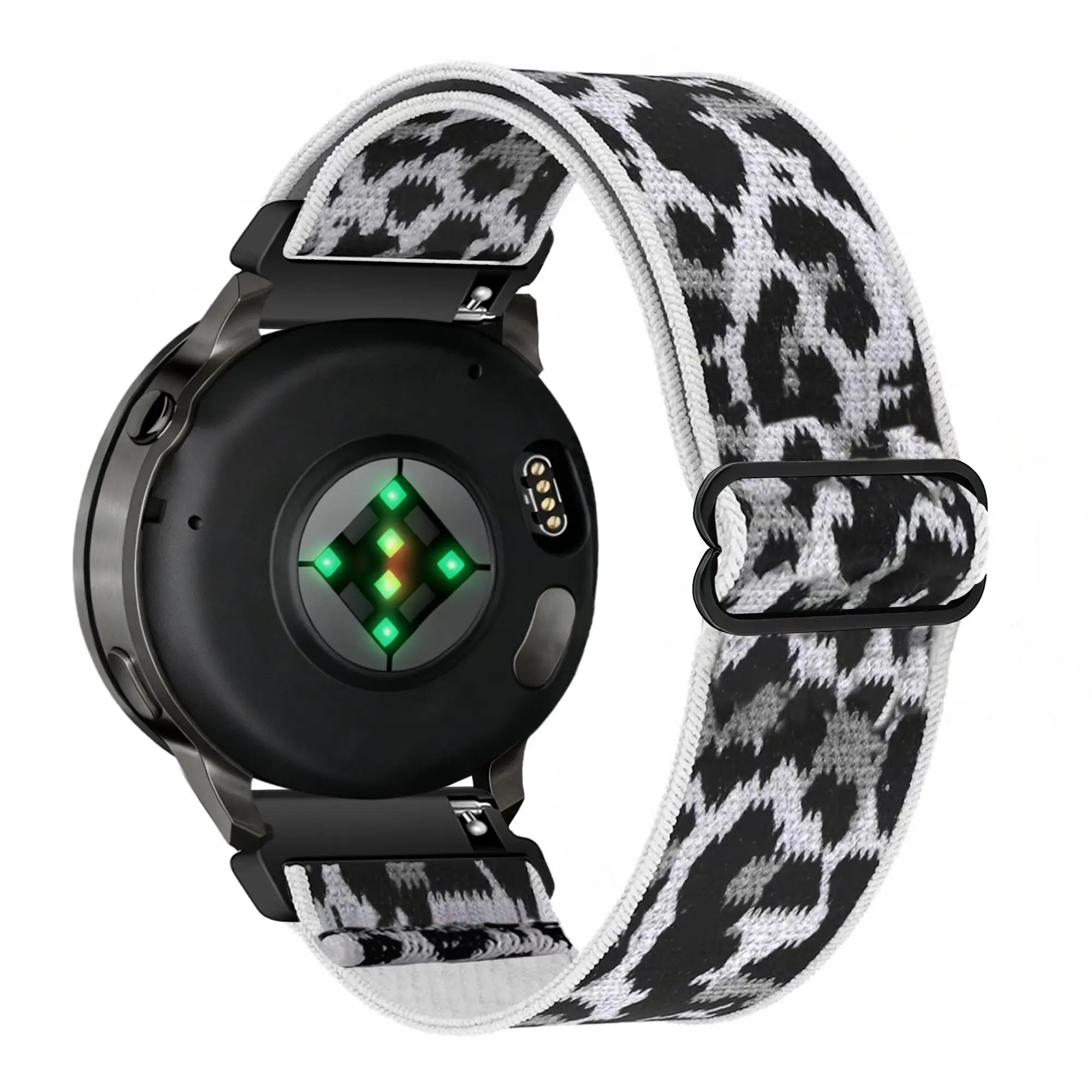 Bandz Bracelet nylon élastique Oozoo Smartwatch 20mm (léopard blanc)