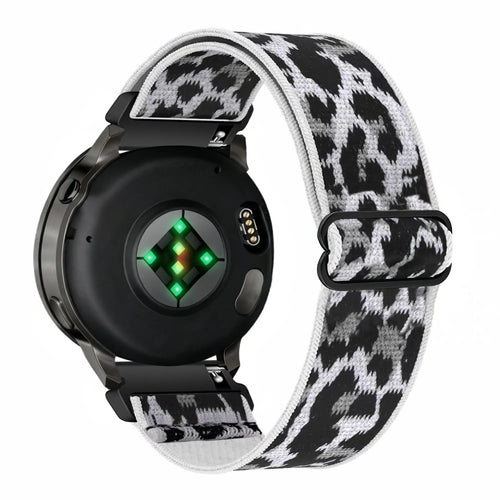 Bandz Bracelet nylon élastique Garmin Vivoactive 4s (léopard blanc)
