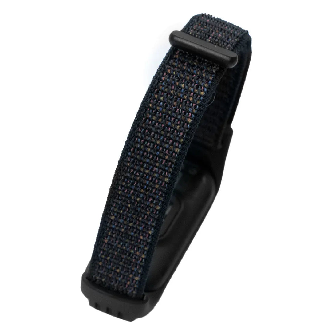 Nylon Strap, black, on a watch, 3/4 rear view