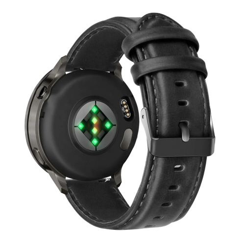 Bandz Bracelet cuir 'Classic' Garmin Venu (noir)