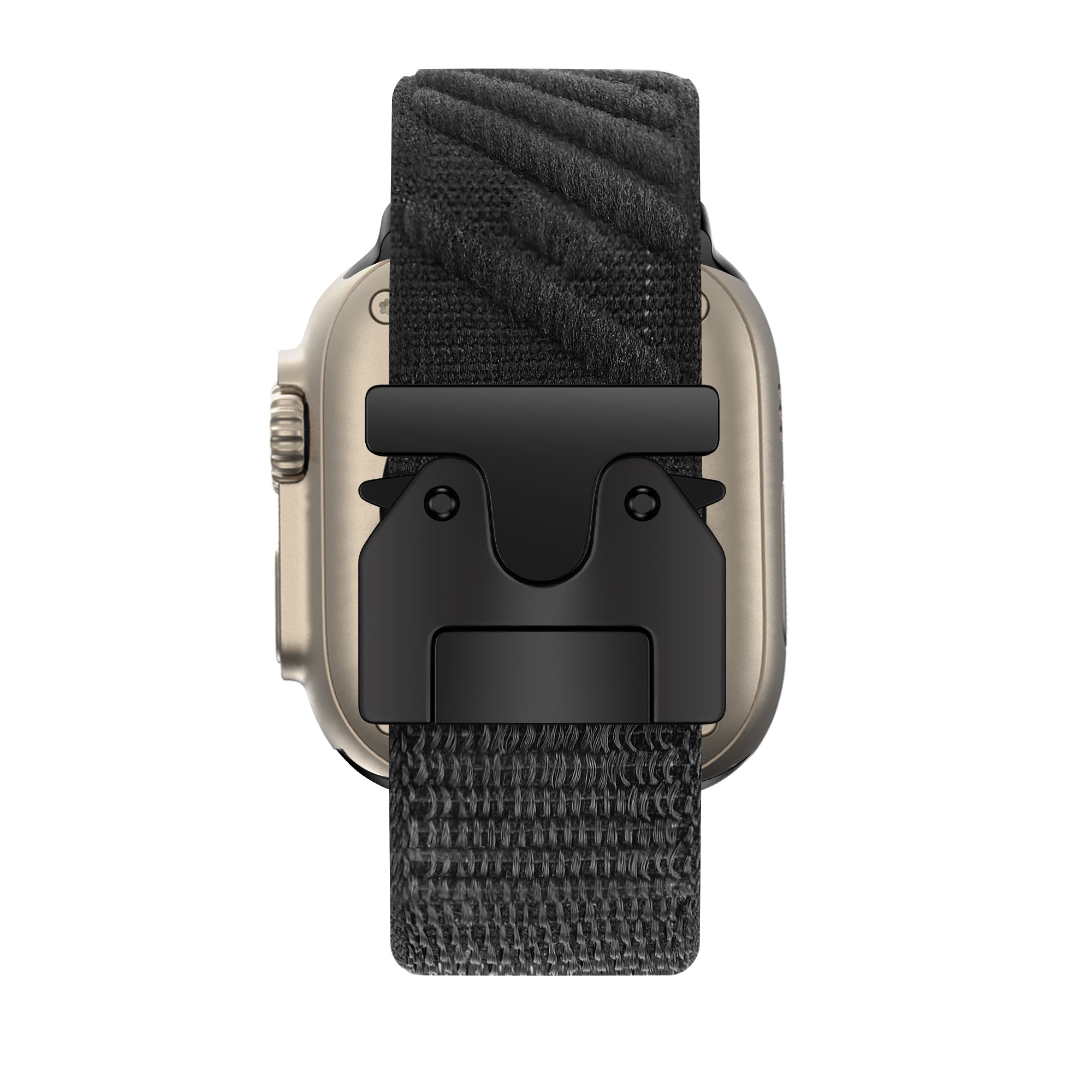 Bandz Bracelet nylon ondulé boucle en P Apple Watch Ultra (noir)