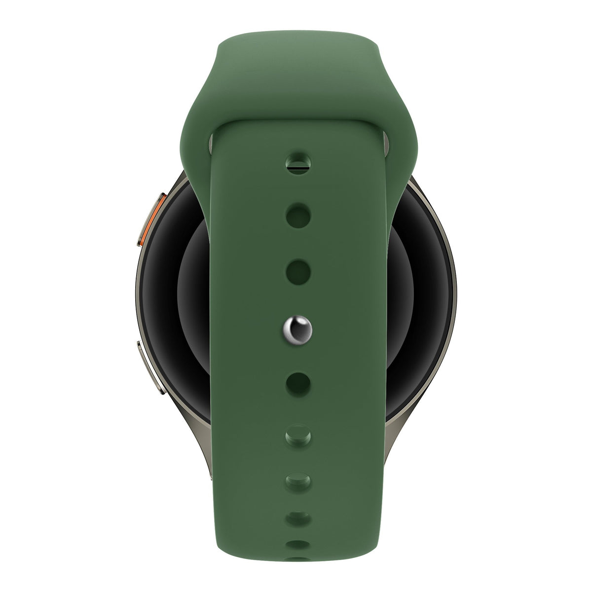 Silicone Sport Strap 'Easy Fit', green, on a watch, direct front view
