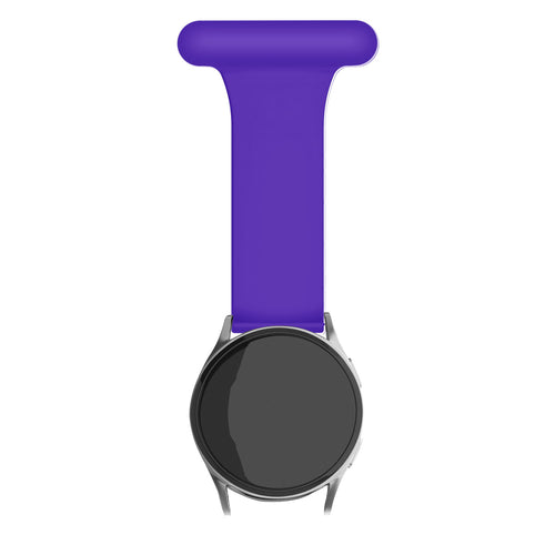 Silicone Nurse Fob, purple, on a watch, direct front view