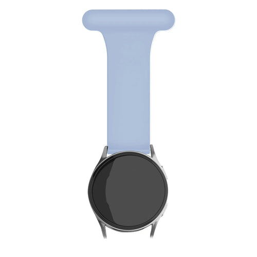 Silicone Nurse Fob, light blue, on a watch, direct front view