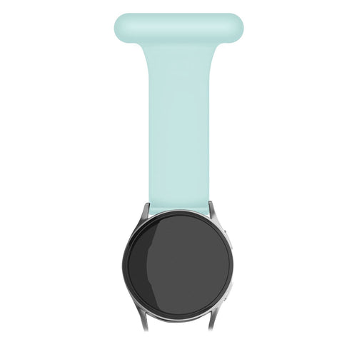Silicone Nurse Fob, light green, on a watch, direct front view
