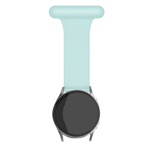 Silicone Nurse Fob, light green, on a watch, direct front view