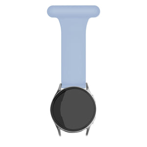 Silicone Nurse Fob, light blue, on a watch, direct front view