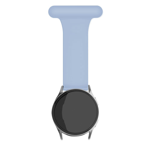 Silicone Nurse Fob, light blue, on a watch, direct front view