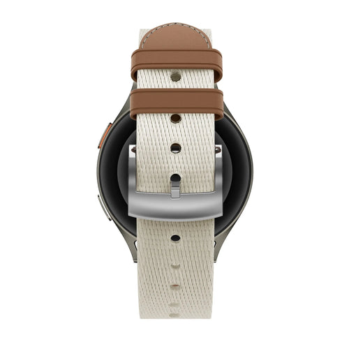 Bandz Bracelet cuir hybride 'Easy Fit' OnePlus Watch 3 - 43mm (beige/marron)