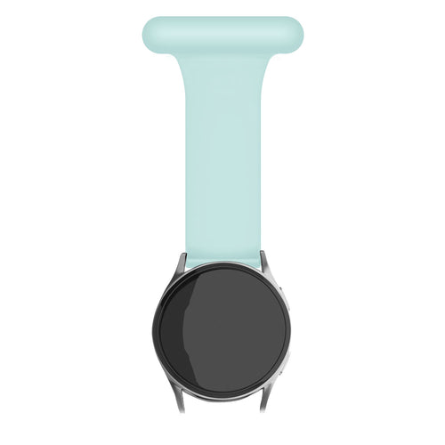 Silicone Nurse Fob, light green, on a watch, direct front view