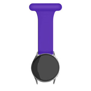 Silicone Nurse Fob, purple, on a watch, direct front view