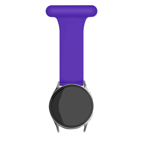 Silicone Nurse Fob, purple, on a watch, direct front view