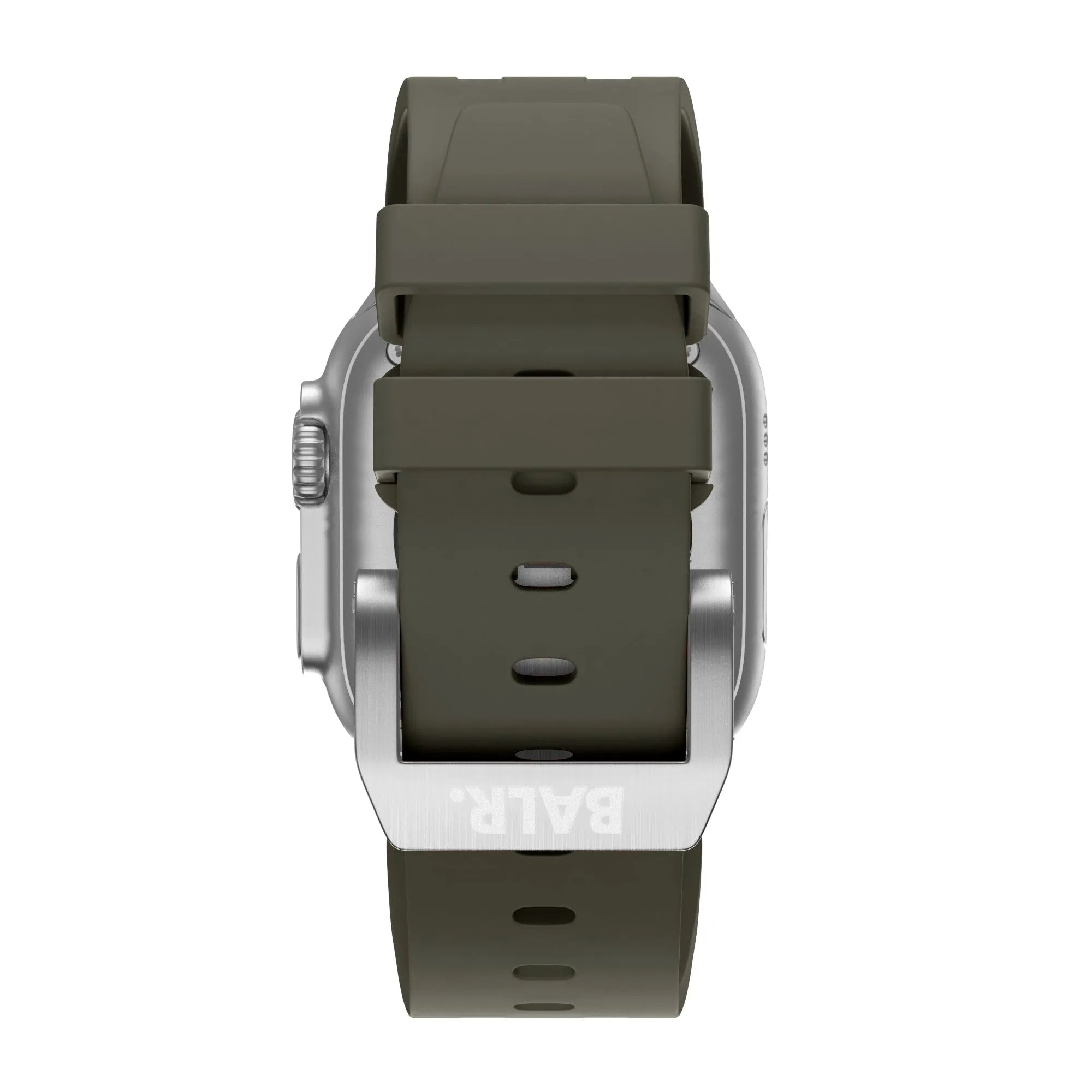 BALR. Bracelet silicone Apple Watch Ultra Liquid (marron/argent)
