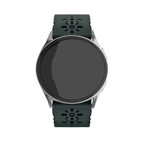 Patterned Silicone Strap, on a watch, direct front view