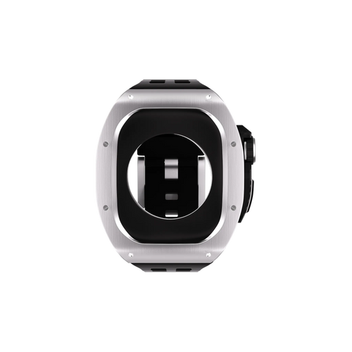 Reqior Boîtier en polymère et acier avec bracelet en caoutchouc Apple Watch 45mm (argent)