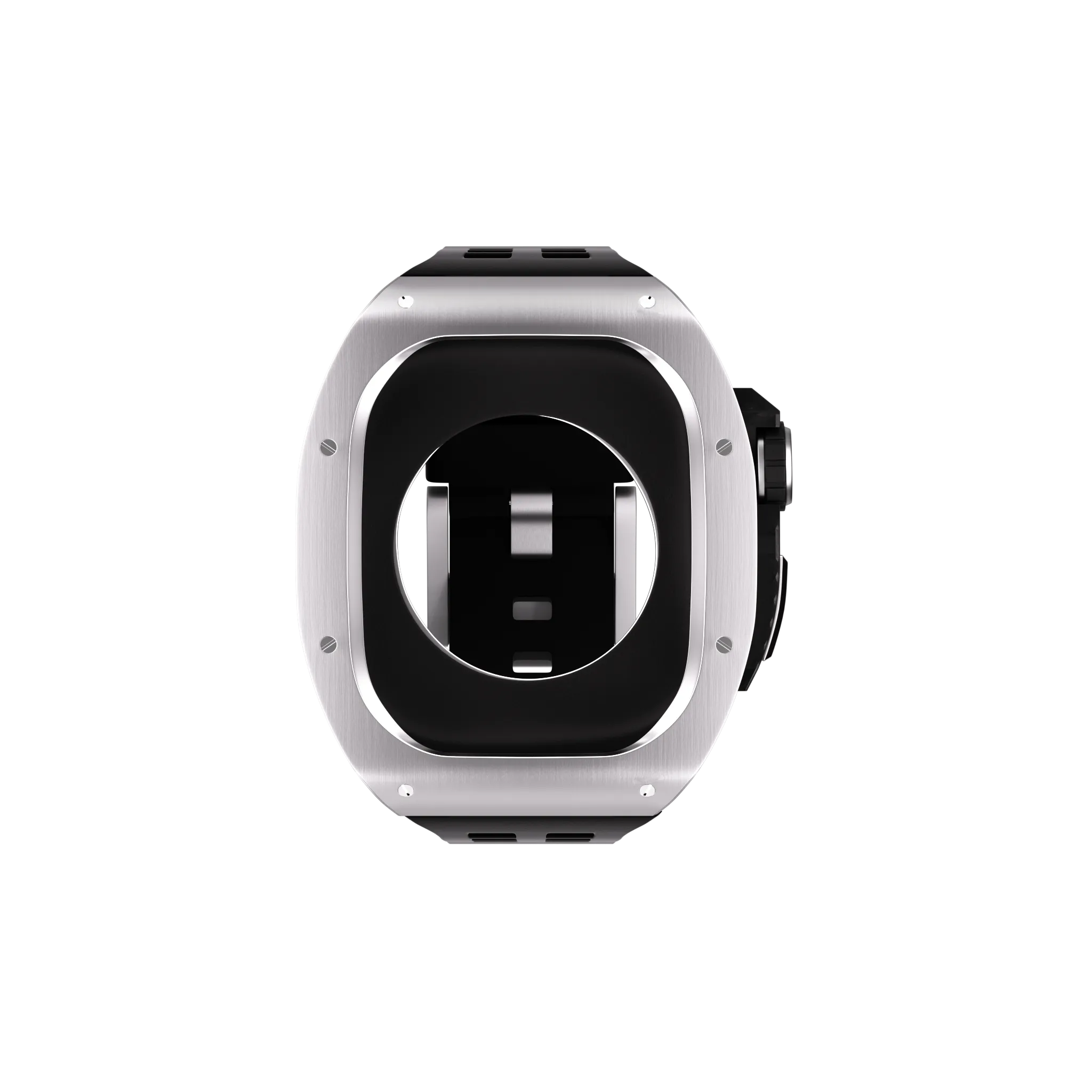 Reqior Boîtier en polymère et acier avec bracelet en caoutchouc Apple Watch 45mm (argent)