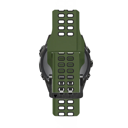Bandz Bracelet dual sport à boucle Garmin Quatix 8 Pro - 47mm (vert militaire/multicolore)
