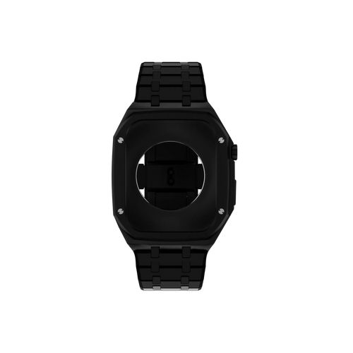 Reqior Boîtier avec bracelet en acier Apple Watch 45mm (noir)