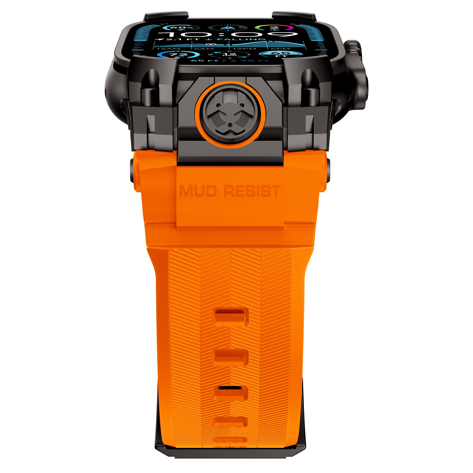 Bracelet silicone 'Quatre griffes' Apple Watch Ultra (orange avec noir)