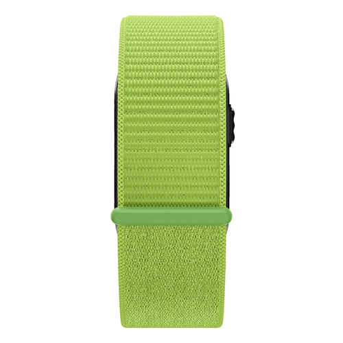 Nylon Strap 'Classic', lime, on a watch, direct front view