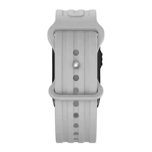 Silicone Strap 'Classic', grey, on a watch, direct front view
