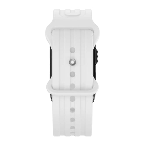 Silicone Strap 'Classic', white, on a watch, direct front view