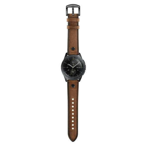 Bracelet cuir avec vis Amazfit Bip 3 Pro (marron foncé)