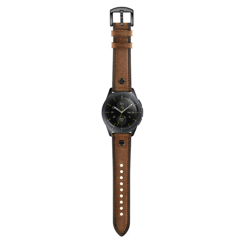 Bracelet cuir avec vis Huawei Watch GT 6 - 46mm (marron foncé)