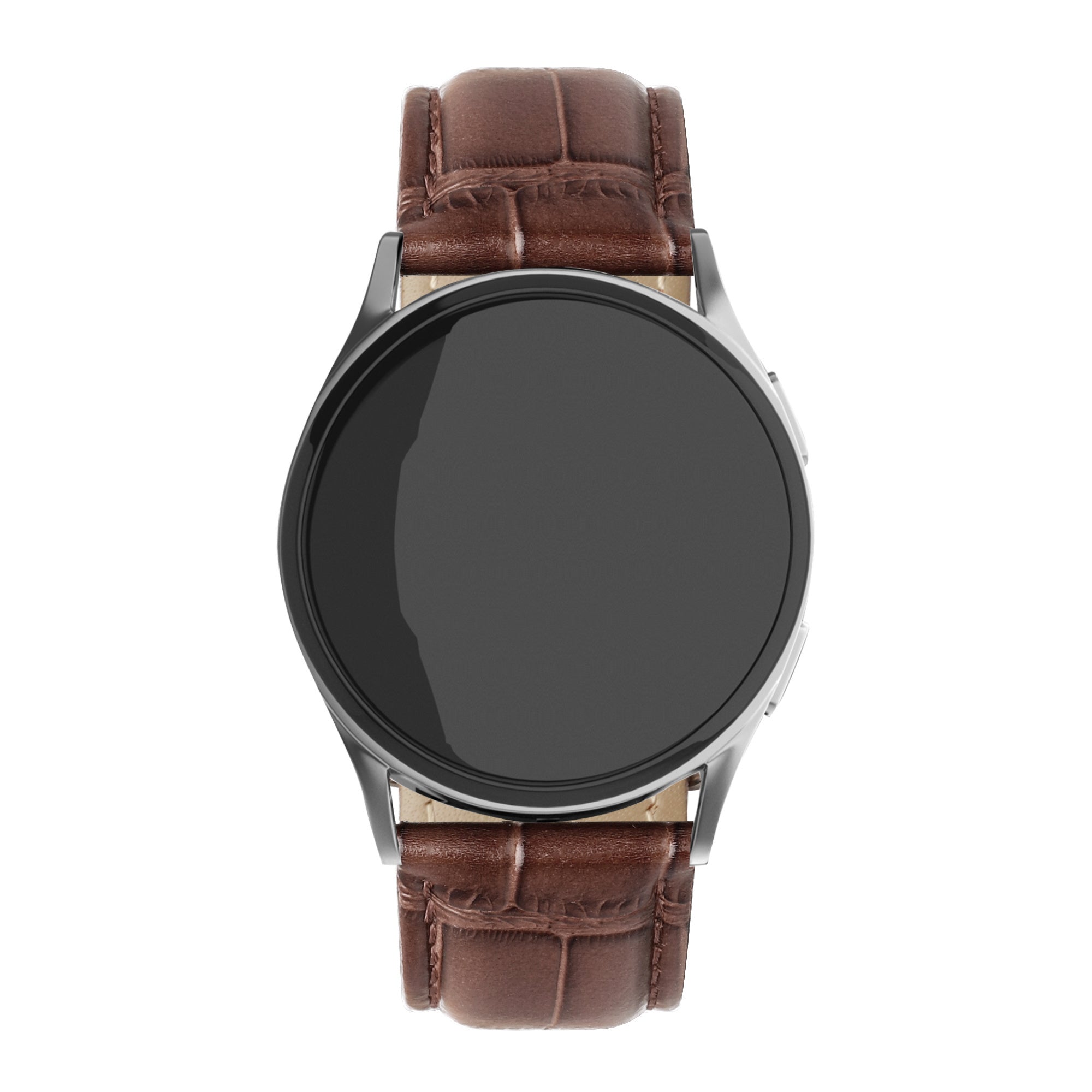 Bracelet montre cuir de crocodile granulaire 22mm - universel (marron)