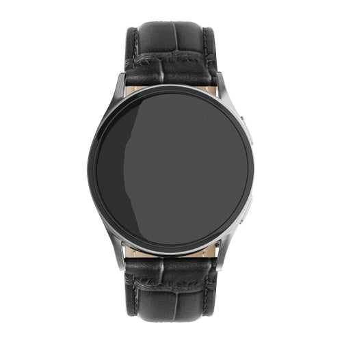 Bracelet montre cuir de crocodile granulaire 20mm - universel (noir)