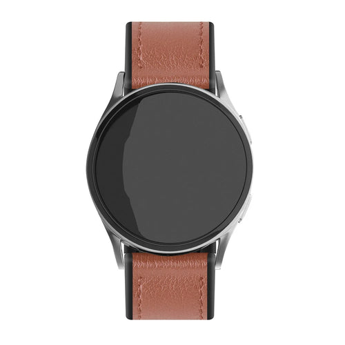 Bracelet montre cuir hybride 22mm -  universal (marron claro)